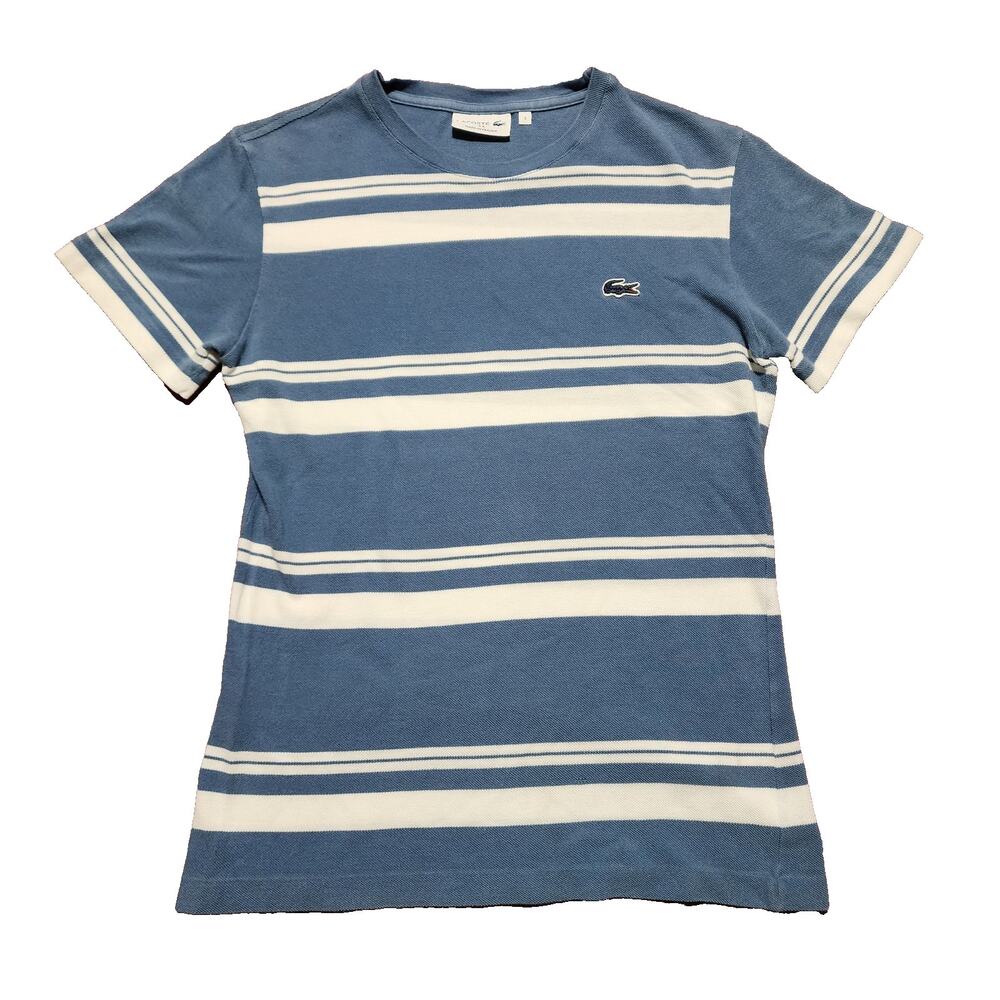 Lacoste Flag T-Shirt Made In France Cotton Striped Embroidered Alligator Tennis